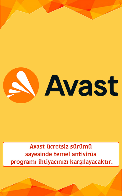 Avast ücretsiz sürümüyle temel antivirüs programı ihtiyacınızı karşılayacaktır