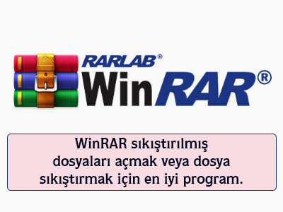 WinRAR sıkıştırılmış dosyaları açmak veya dosya sıkıştırmak için en iyi program