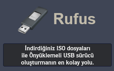 İndirdiğiniz iso dosyaları ile Önyüklemeli USB sürücü oluşturmanın en kolay yolu