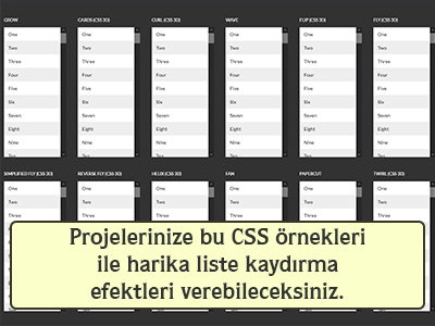 Projelerinize bu CSS örnekleri ile harika liste kaydırma efektleri verebileceksiniz