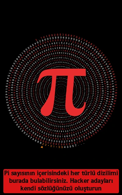 Pi sayısının içerisinde her türlü dizilimi burada bulabilirsiniz. Hacker adayları kendi sözlüğünüzü oluşturun
