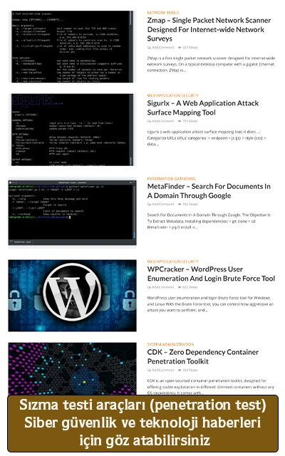 Sızma testi araçları (penetration test) Siber güvenlik ve teknoloji haberleri