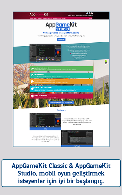AppGameKit Classic & AppGameKit Studio mobil oyun geliştirmek isteyenler için iyi bir başlangıç