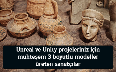 Unreal ve unity projeleriniz için muhteşem 3 boyutlu modeller üreten sanatçılar