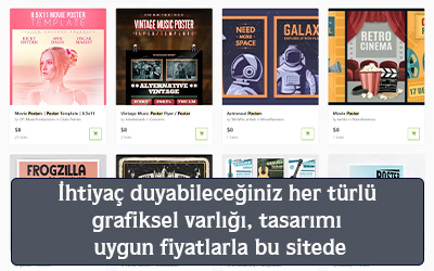 İhtiyaç duyabileceğiniz her türlü grafiksel varlığı tasarımı uygun fiyatlarla bu sitede