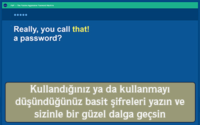 Kullandığınız ya da kullanmayı düşündüğünüz basit şifreleri yazın ve sizinle bir güzel dalga geçsin